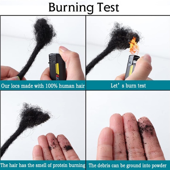 HUMAN HAIR 40 Strands Natural Black Loc Extension Full Handmade Real Dreadlocks - Picture 5 of 11